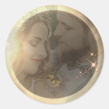 Elegant Sepia Solar Eclipse Custom Photo Wedding  