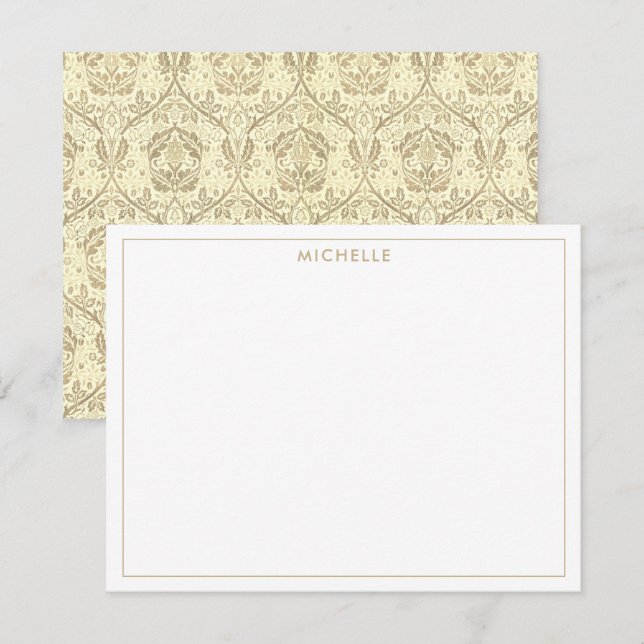Elegant Sepia Tan Floral Pattern Card (Front/Back)
