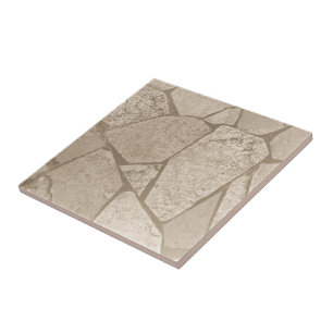 Elegant Sepia Toned Cracked Stones Tile