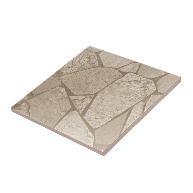 Elegant Sepia Toned Cracked Stones Tile (Side)