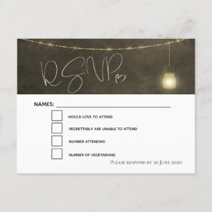 Elegant Sepia tones Mason Jar RSVP Announcement Postcard