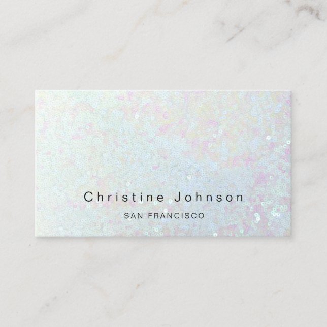 elegant sequin photo business card (Front)