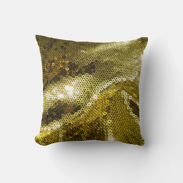 Elegant sequined sparkling textile close up. More  Cushion (Front)