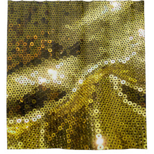 Elegant sequined sparkling textile close up. More Shower Curtain