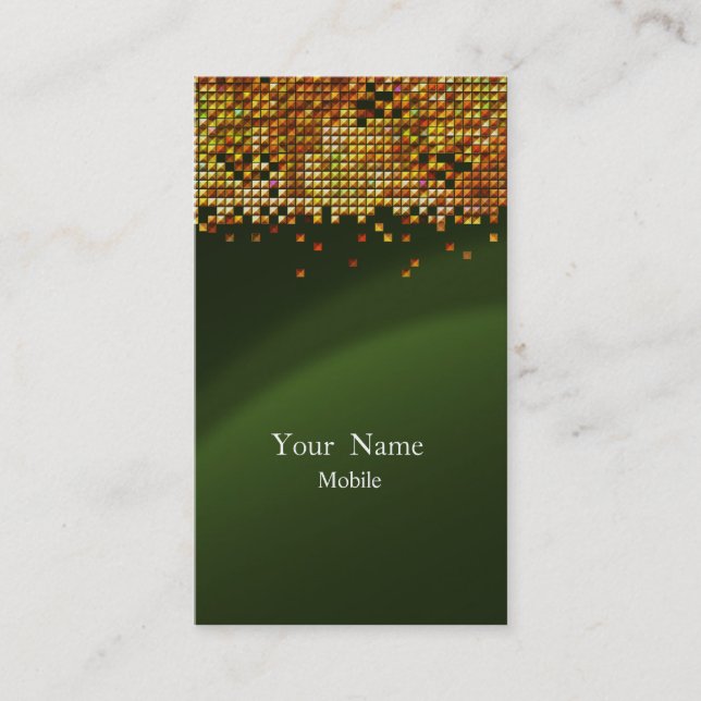Elegant Sequins Gold Business Card (Front)