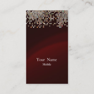 Elegant Sequins Maroon Business Card