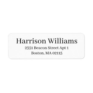 Elegant Serif Custom black white return address