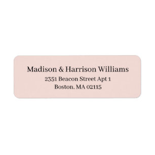 Elegant Serif Custom blush pink return address