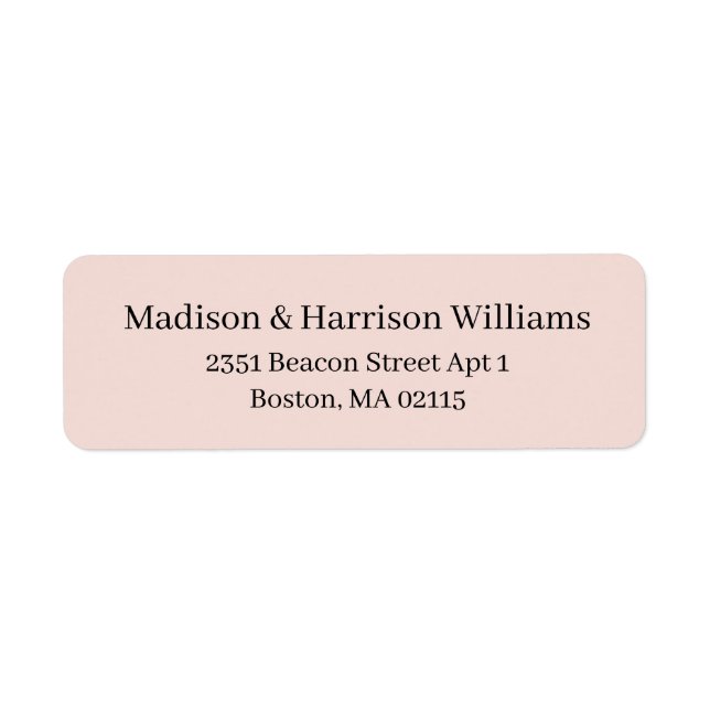 Elegant Serif Custom blush pink return address (Front)