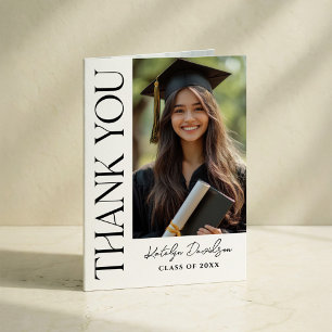 Elegant Serif Graduation Photo 2026 Thank You Card