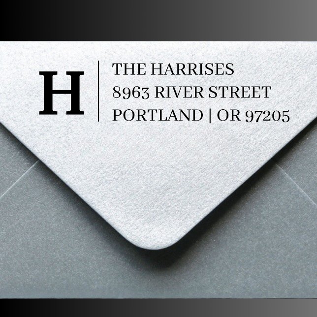 Elegant Serif Letter Monogram Address Stamp (Creator Uploaded)