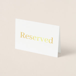 Elegant Serif Reserved Wedding Table place Foil Card