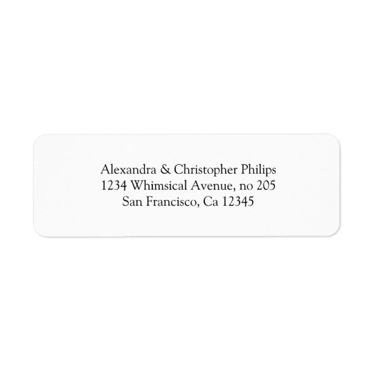 Elegant Serif Simple Return Address DYI Return Address Label
