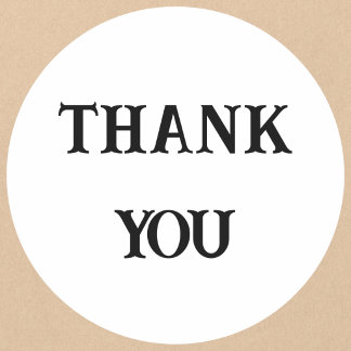 Elegant Serif Thank You Classic Round Sticker