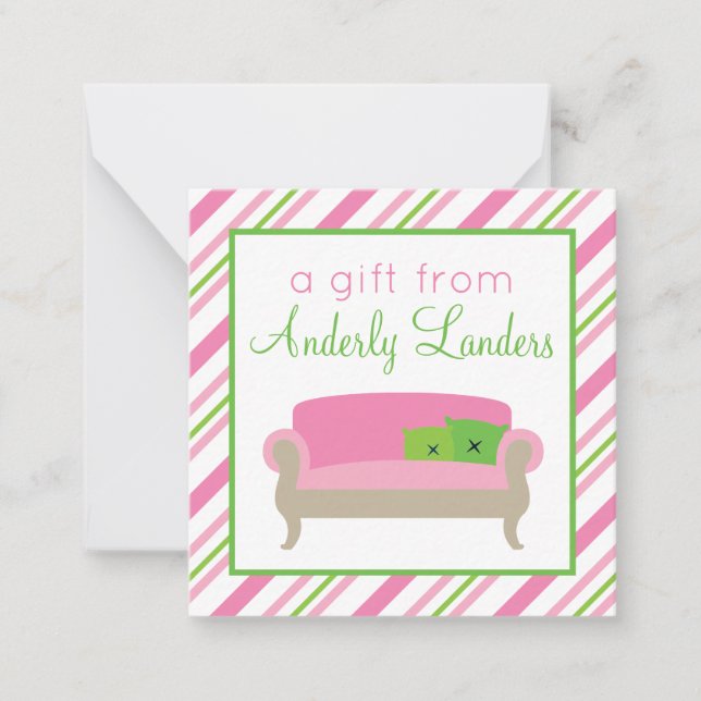 Elegant Settee Sofa Gift Enclosure Cards (Front)