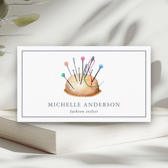 Elegant Sewing Needles Tailor Business Card (Creator Uploaded)