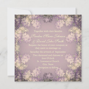 Elegant Shabby Chic Floral Wedding Invitation