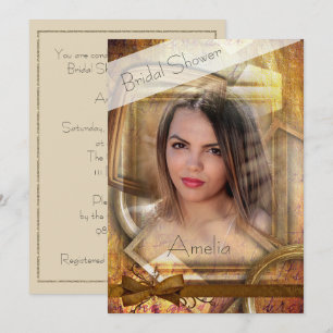 Elegant Shabby Chic Photo Bridal Shower Invitation