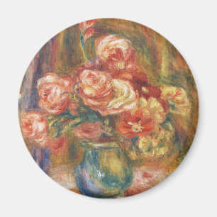 Elegant Shabby Chic Renoir Rose Painting Magnet
