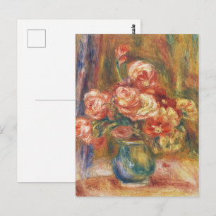 Elegant Shabby Chic Renoir Rose Painting Postcard