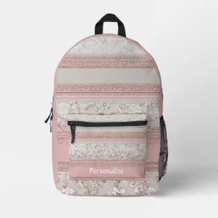 Elegant Shabby Chic Vintage Lace Personalised Printed Backpack