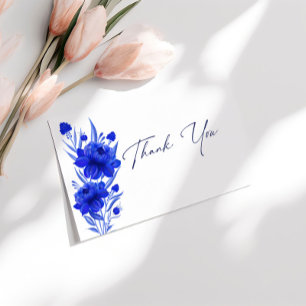 Elegant Shades of Blue Wedding Thank you Enclosure Card