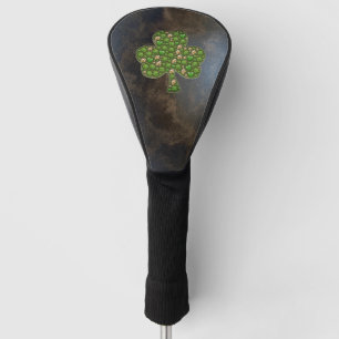 Elegant Shamrock,Clover Leather Look Golf Head Cover