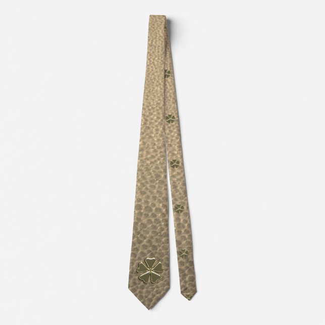 Elegant  Shamrock Patrick's Day Leather Tie (Front)