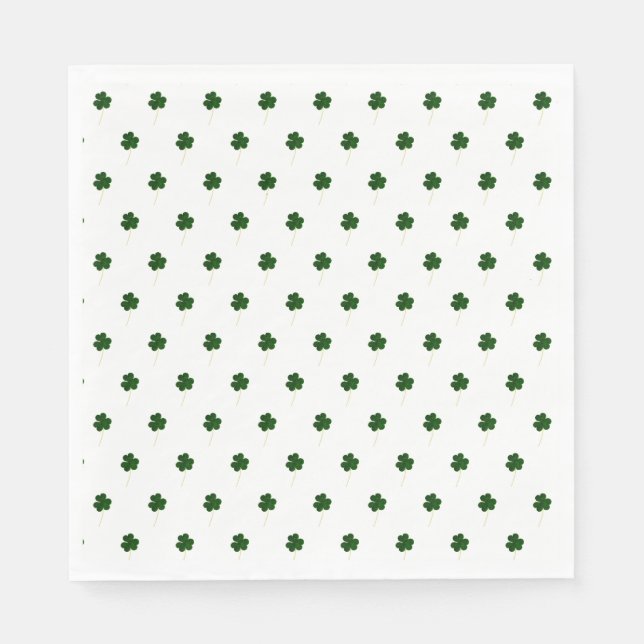Elegant Shamrock Pattern Irish Good Luck Clovers Napkin (Front)
