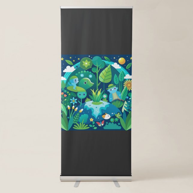 Elegant Shamrock-Shaped Design for St. Patrick's  Retractable Banner (Front)