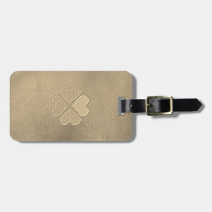 Elegant  Shamrock St.Patrick`s Day, Leather Luggage Tag
