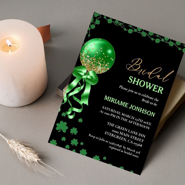 Elegant Shamrock St. Patrick's Day Bridal Shower  Invitation (Creator Uploaded)