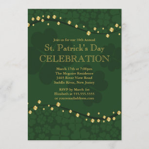 Elegant Shamrock St. Patrick's Party Invitation
