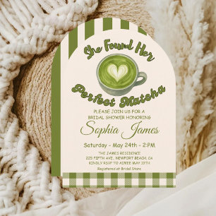 Elegant She Found Her Perfect Matcha Bridal Shower Invitation