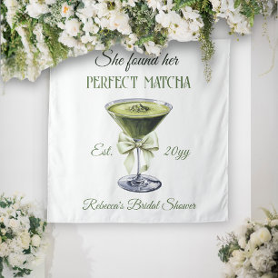 Elegant She Found Her Perfect Matcha Bridal Shower Tapestry
