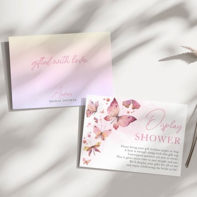 Elegant She Gives me Butterflies Display Shower Enclosure Card (Creator Uploaded)