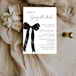 Elegant "She’s Tying the Knot" Bridal Shower Party Invitation