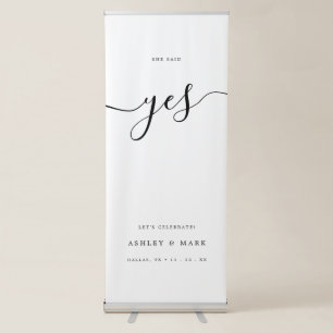 Elegant She Said Yes Engagement Party Welcome Sign