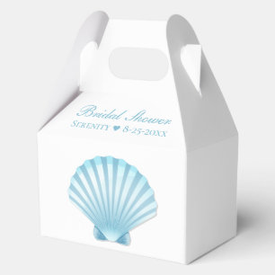 Elegant Shell Blue Nautical Beach Bridal Shower  Favour Box