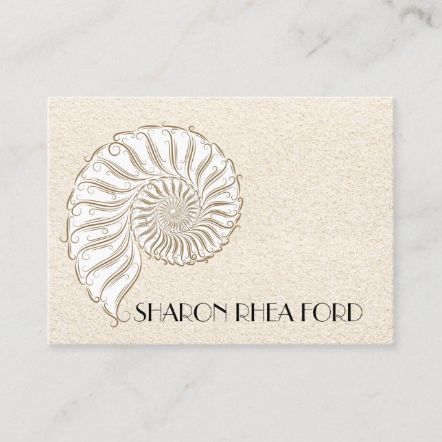 Elegant Shell Contact Numbers / Business Calling Card (Front)