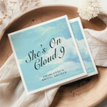 Elegant She's on Cloud 9 Blue Sky Bridal Shower