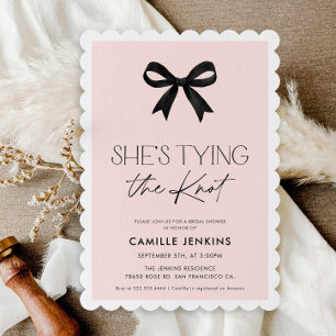 Elegant She's Tying The Knot Bridal Shower Invitation