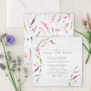 Elegant She's Tying the Knot Wildflower Shower Invitation