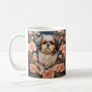 Elegant Shih Tzu Dog William Morris Inspired Coffee Mug
