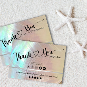 Elegant Shimmer Seashell Professional Thank You Business Card