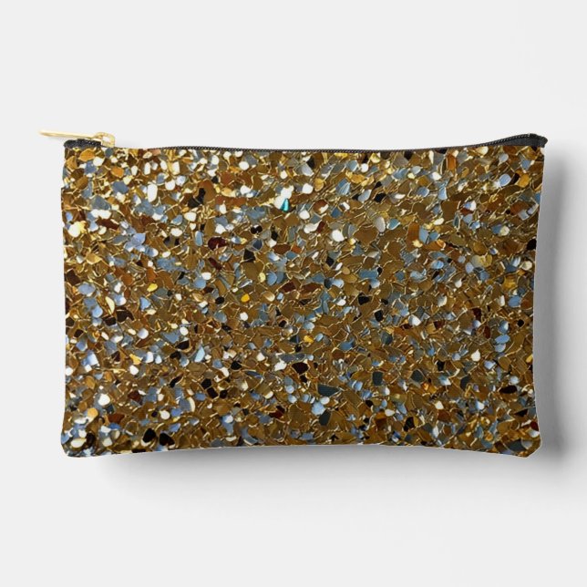 Elegant Shimmering Particles Accessory Pouch (Front)