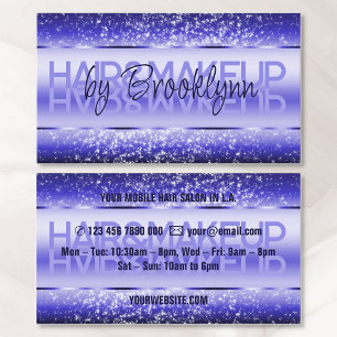 Elegant Shimmery Midnight Blue Tiny Glitter Stars Business Card