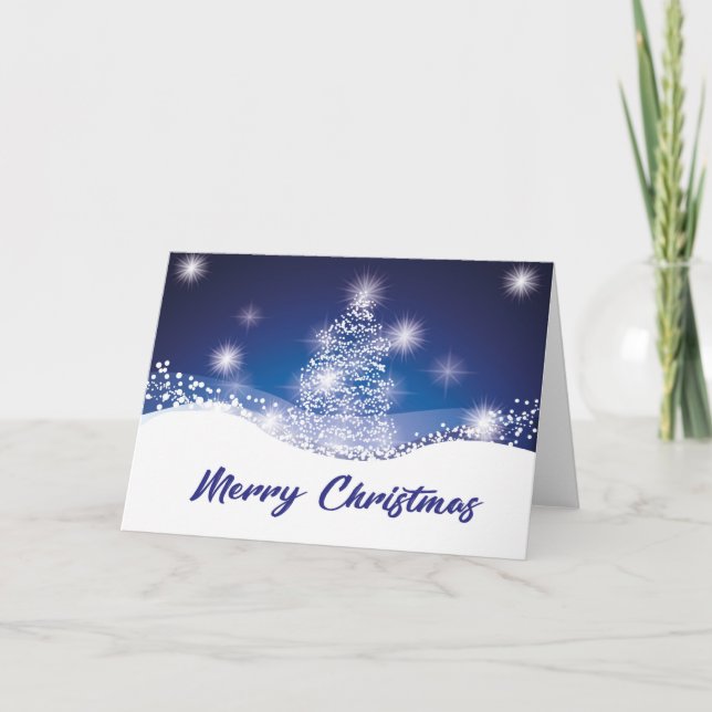 Elegant Shinny Christmas tree  Card (Front)