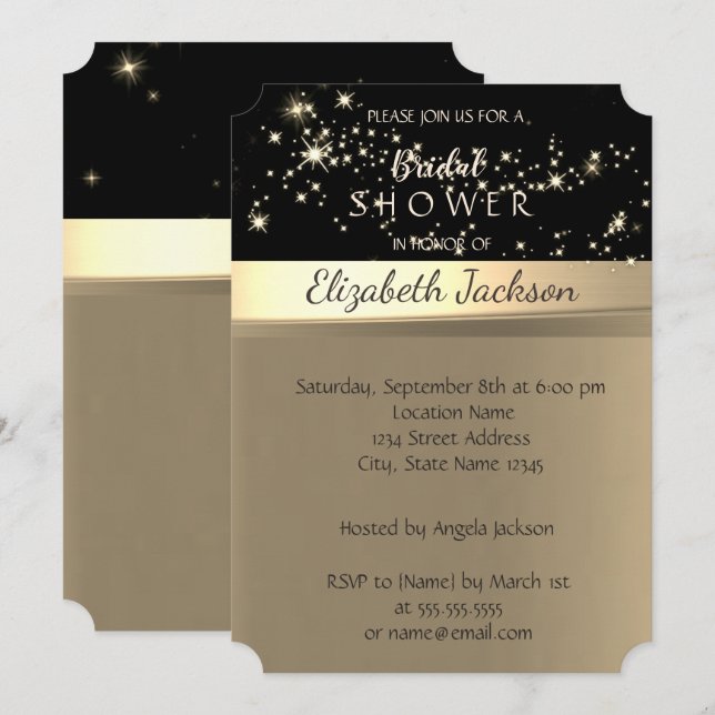 Elegant Shiny Chic  Bridal Shower Invitation (Front/Back)