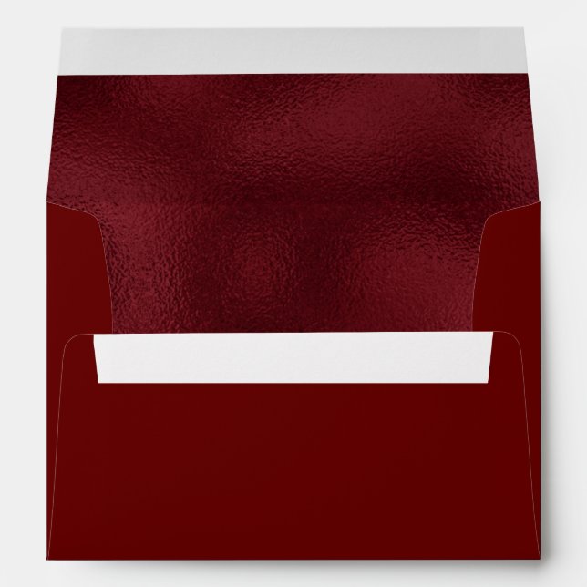 Elegant Shiny Faux Dark Red Foil Envelope (Back (Bottom))